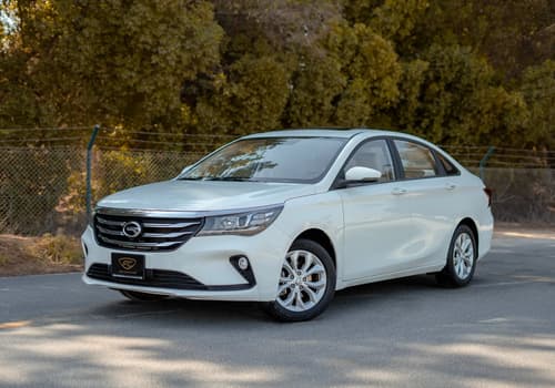 Used 2023 GAC GA4 GE White – Left Front Diagonal (45°) View at First Choice Cars Sharjah