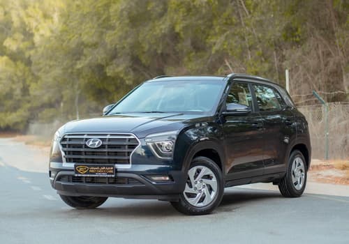 Used 2022 Hyundai Creta Smart Blue – Left Front Diagonal (45°) View at First Choice Cars Sharjah