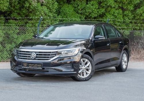 Used 2020 Volkswagen Passat Trendline in Black – Left Front Diagonal (45°) View for Sale at First Choice Cars Dubai Sharjah