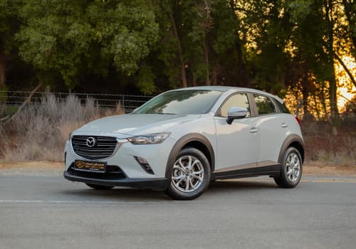 Used 2021 Mazda CX-3 GS Silver – Left Front Diagonal (45°) View at First Choice Cars Sharjah