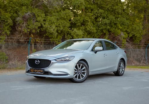Used 2023 Mazda 6 S Grade Silver – Left Front Diagonal (45°) View at First Choice Cars Sharjah