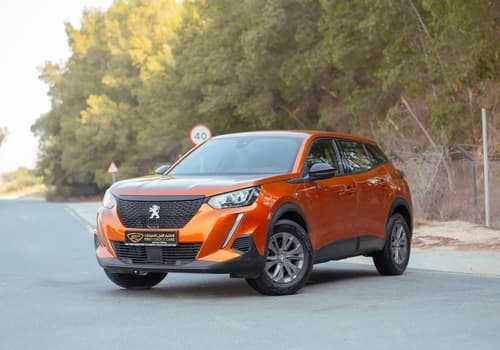 Used 2023 Peugeot 2008 Active Orange – Left Front Diagonal (45°) View at First Choice Cars Sharjah