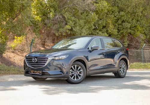 Used 2023 Mazda CX-9 GT in Blue – Left Front Diagonal (45°) View for Sale at First Choice Cars Dubai Sharjah