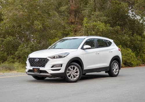 Used 2020 Hyundai Tucson GDI in White – Left Front Diagonal (45°) View for Sale at First Choice Cars Dubai Sharjah