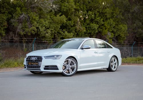 Used 2016 Audi S6 TFSI Quattro in White – Left Front Diagonal (45°) View for Sale at First Choice Cars Dubai Sharjah