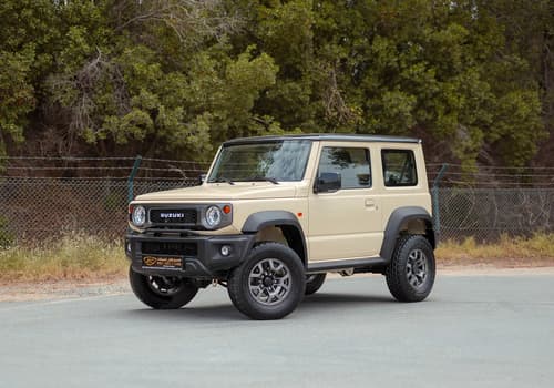 Used 2025 Suzuki Jimny GLX in Beige – Left Front Diagonal (45°) View for Sale at First Choice Cars Dubai Sharjah