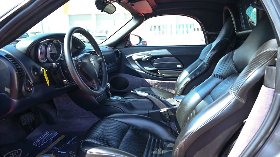 Used 2004 Porsche Boxster S Variant in Silver – Front Driver Side Cabin View for Sale at First Choice Cars Dubai Sharjah