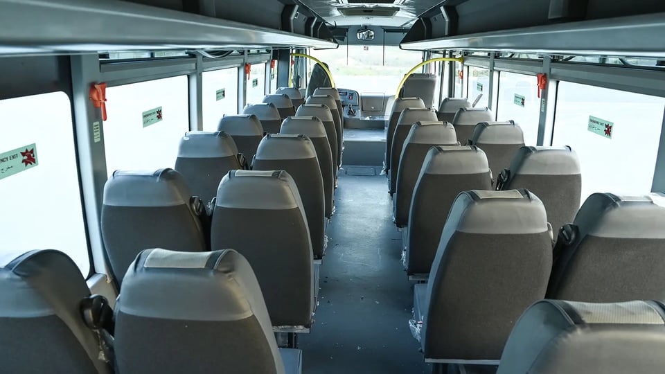 Used 2020 Mitsubishi Fuso BA 37-Seater in White – Front Seats View for Sale at First Choice Cars Dubai Sharjah