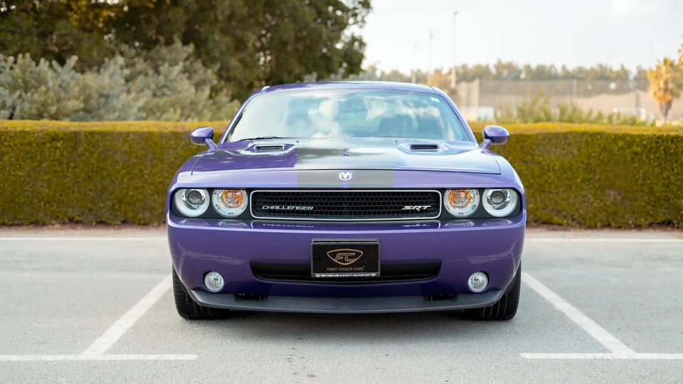 Used 2010 Dodge Challenger SRT8 Purple – Front View at First Choice Cars Sharjah