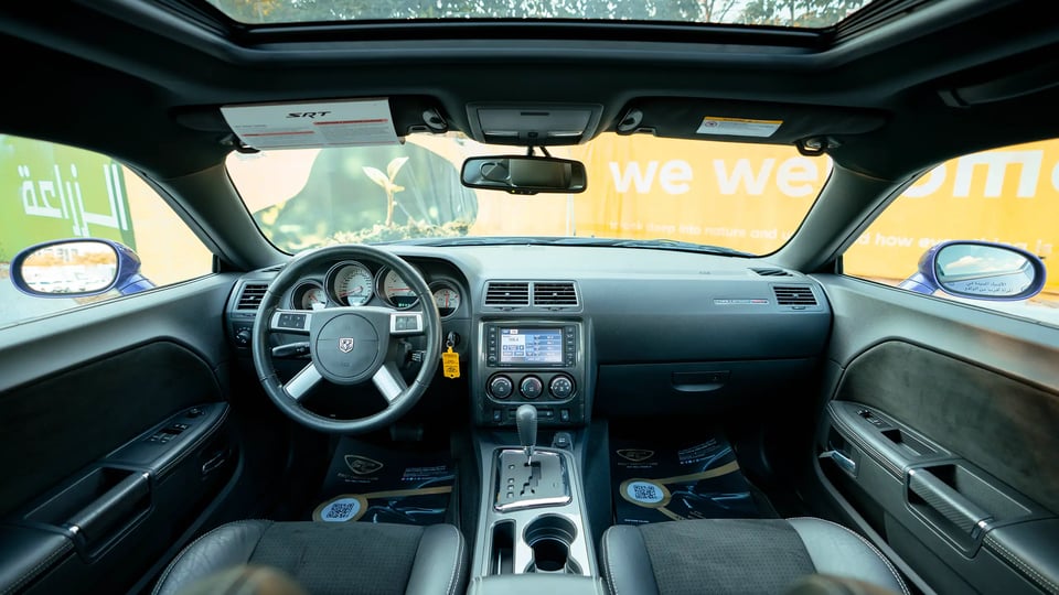 Used 2010 Dodge Challenger SRT8 Purple – Front Cabin / Dashboard Full View at First Choice Cars Sharjah