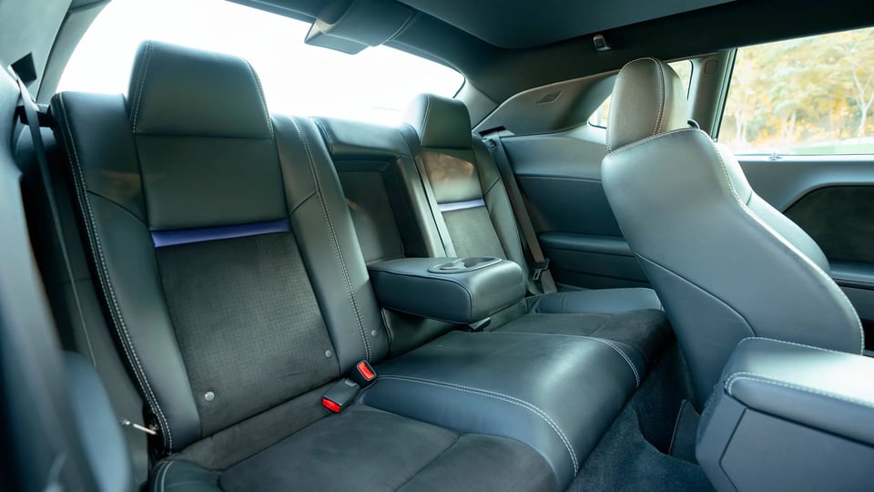 Used 2010 Dodge Challenger SRT8 Purple – Rear Passenger Side Cabin View at First Choice Cars Sharjah