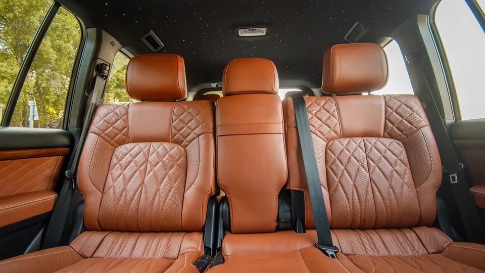 Used 2016 Toyota Land Cruiser GXR in White – Rear Seat View for Sale at First Choice Cars Dubai Sharjah