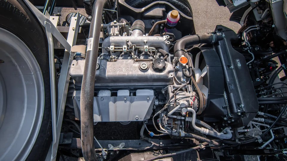 Used 2024 Mitsubishi Canter Tipper in White – Engine Bay View for Sale at First Choice Cars Dubai Sharjah