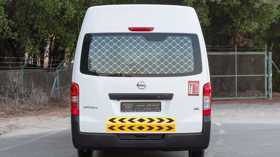 Used 2022 Nissan Urvan High Roof in White – Back/Rear View for Sale at First Choice Cars Dubai Sharjah
