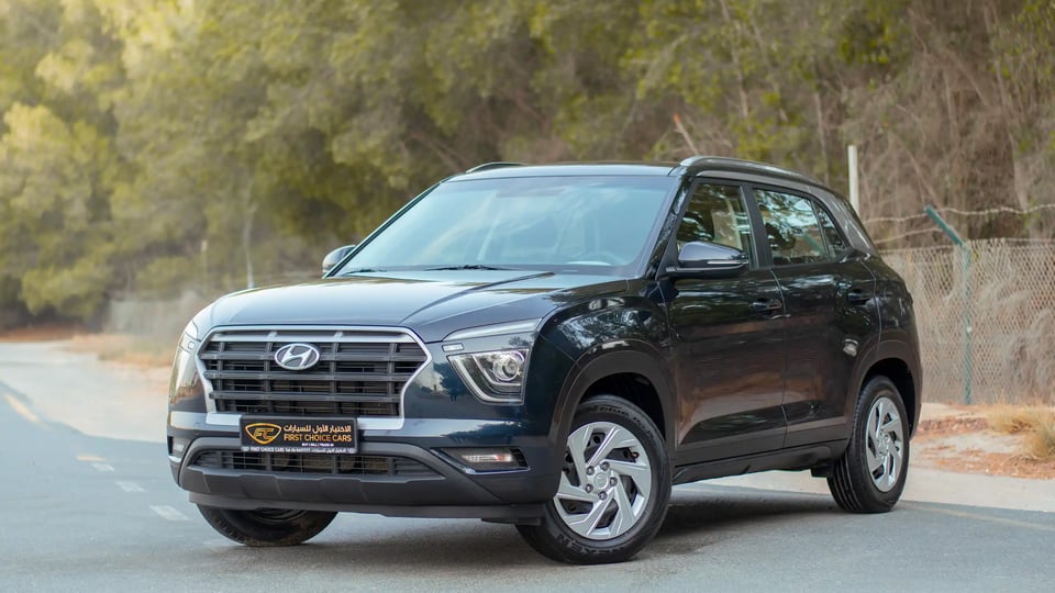 Used 2022 Hyundai Creta Smart in Blue – Left Front Diagonal (45°) View for Sale at First Choice Cars Dubai Sharjah