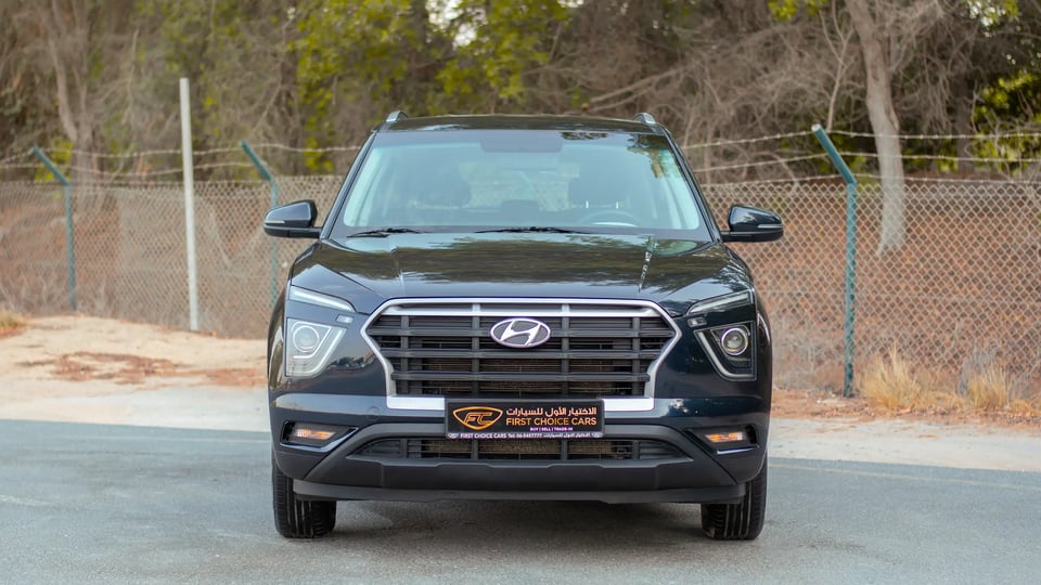 Used 2022 Hyundai Creta Smart in Blue – Front View for Sale at First Choice Cars Dubai Sharjah