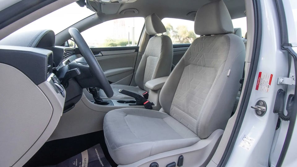 Used 2020 Volkswagen Passat Trendline in White – Front Driver Side Cabin View for Sale at First Choice Cars Dubai Sharjah