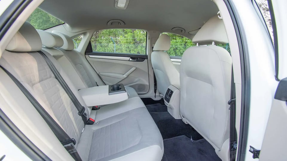 Used 2020 Volkswagen Passat Trendline in White – Rear Passenger Side Cabin View for Sale at First Choice Cars Dubai Sharjah