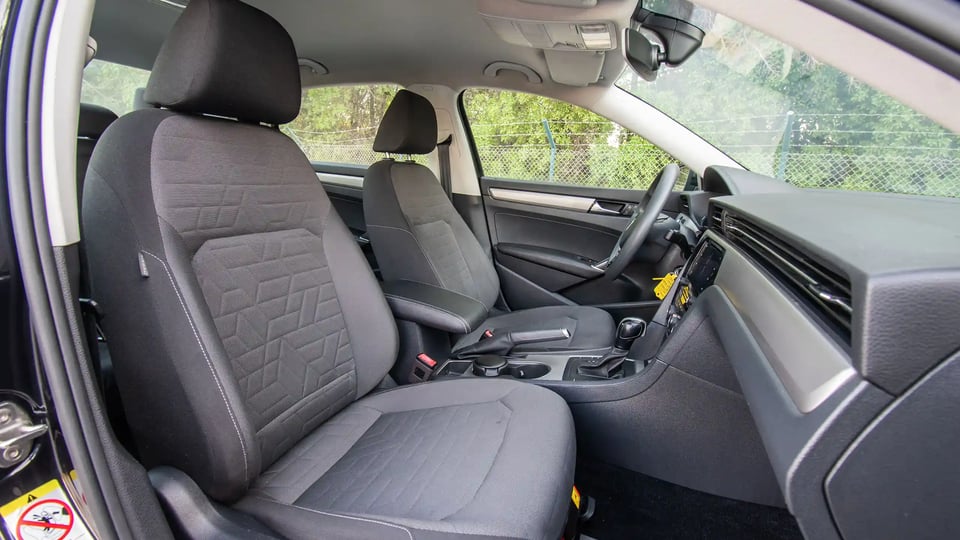 Used 2020 Volkswagen Passat Trendline in Black – Front Passenger Side Cabin View for Sale at First Choice Cars Dubai Sharjah