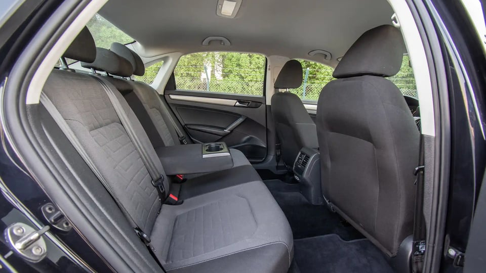 Used 2020 Volkswagen Passat Trendline in Black – Rear Passenger Side Cabin View for Sale at First Choice Cars Dubai Sharjah