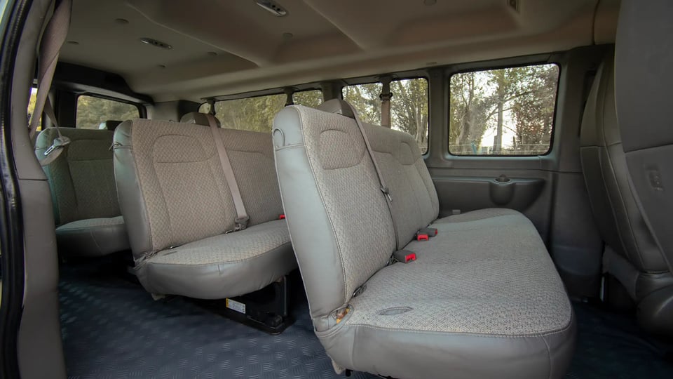 Used 2019 GMC Savana 3500 in White – Rear Passenger Side Cabin View for Sale at First Choice Cars Dubai Sharjah