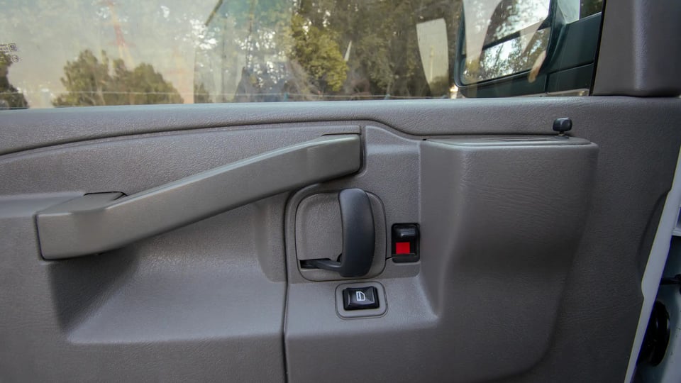 Used 2019 GMC Savana 3500 in White – Driver Door Panel Full View for Sale at First Choice Cars Dubai Sharjah