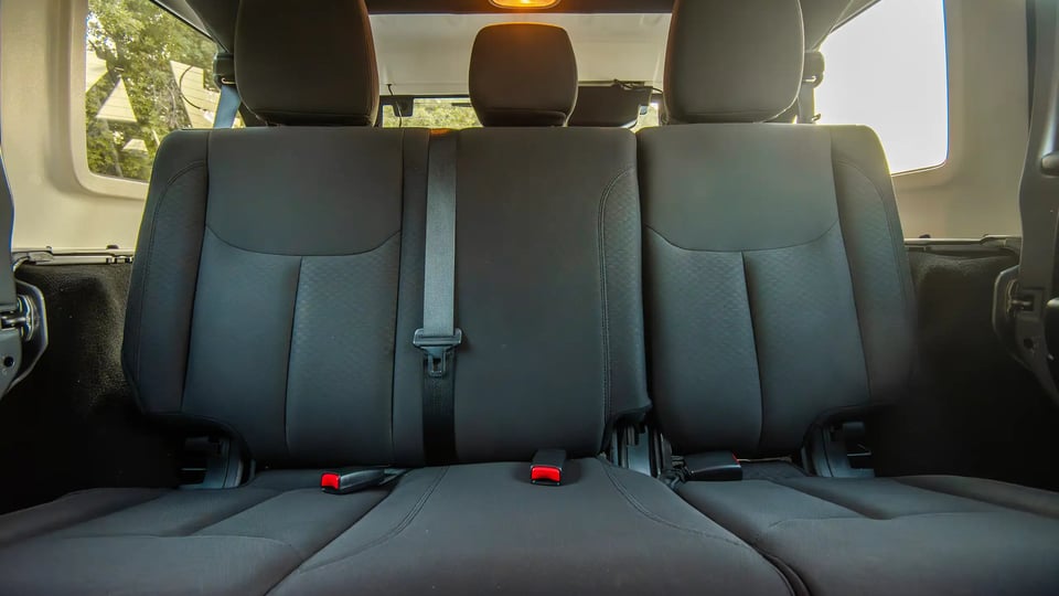 Used 2018 Jeep Wrangler Unlimited Willys Wheeler in Silver – Rear Seat View for Sale at First Choice Cars Dubai Sharjah