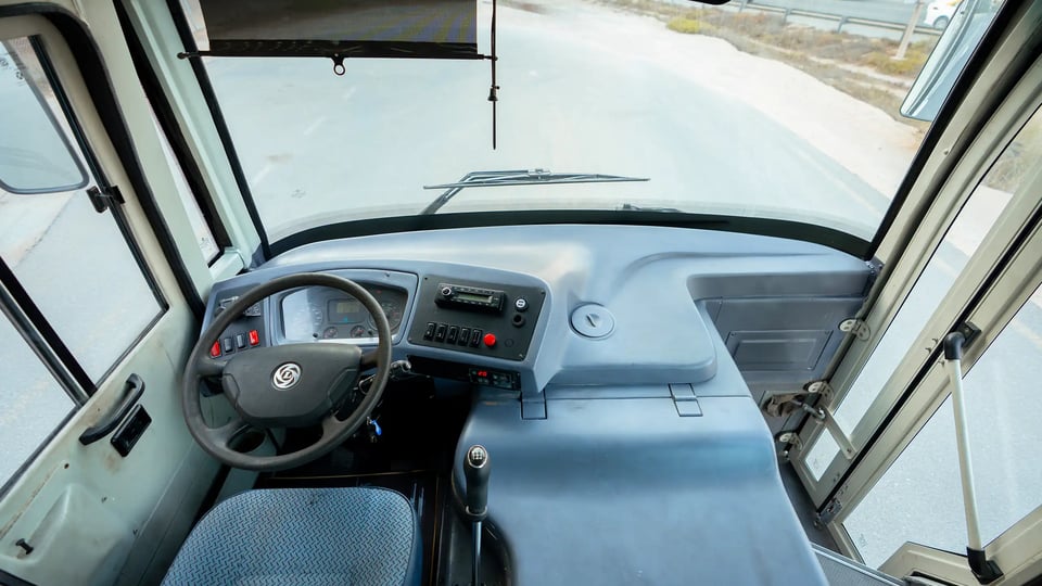 Used 2022 Ashok Leyland Oyster Bus in White – Front Cabin / Dashboard Full View for Sale at First Choice Cars Dubai Sharjah