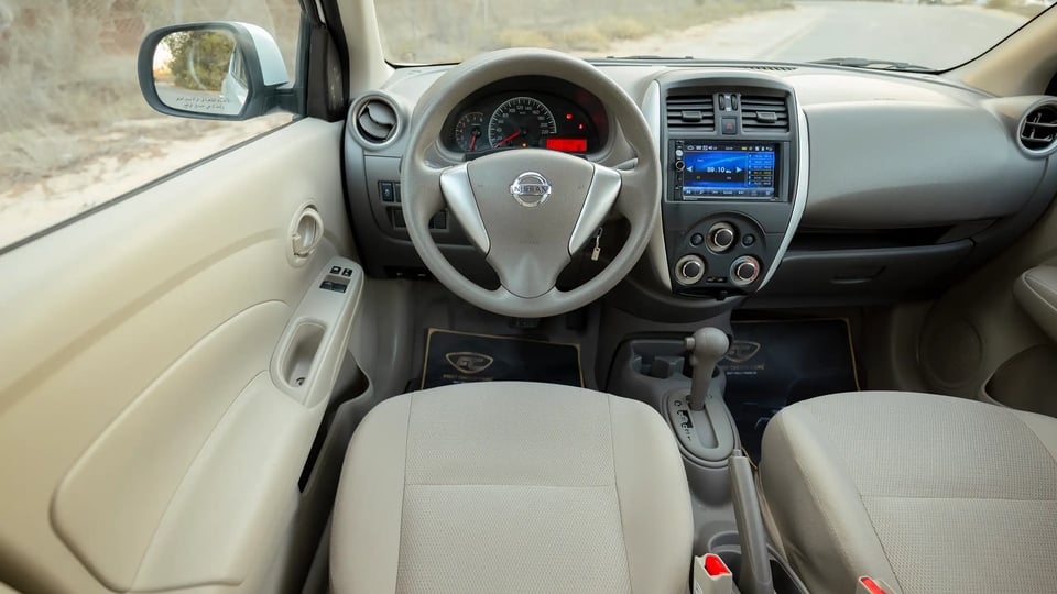 Used 2024 Nissan Sunny SV in White – Steering Wheel & Instrument Cluster for Sale at First Choice Cars Dubai Sharjah