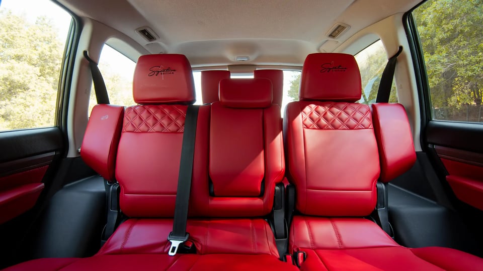 Used 2022 Mitsubishi Pajero GLS in White – Rear Seat View for Sale at First Choice Cars Dubai Sharjah