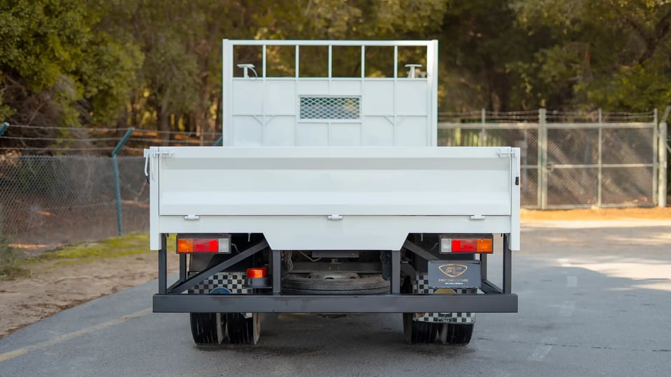 Used 2022 Mitsubishi Canter Cargo Body in White – Rear Seat View for Sale at First Choice Cars Dubai Sharjah