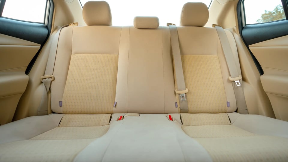 Used 2022 Toyota Yaris E in Silver – Rear Seat View for Sale at First Choice Cars Dubai Sharjah