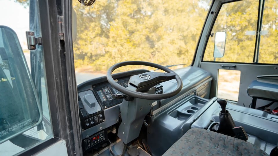 Used 2017 Tata LP 613 in White – Driver Side Dashboard & Steering View for Sale at First Choice Cars Dubai Sharjah