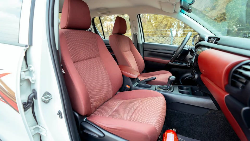 Used 2021 Toyota Hilux GLX Double Cabin in White – Front Passenger Side Cabin View for Sale at First Choice Cars Dubai Sharjah