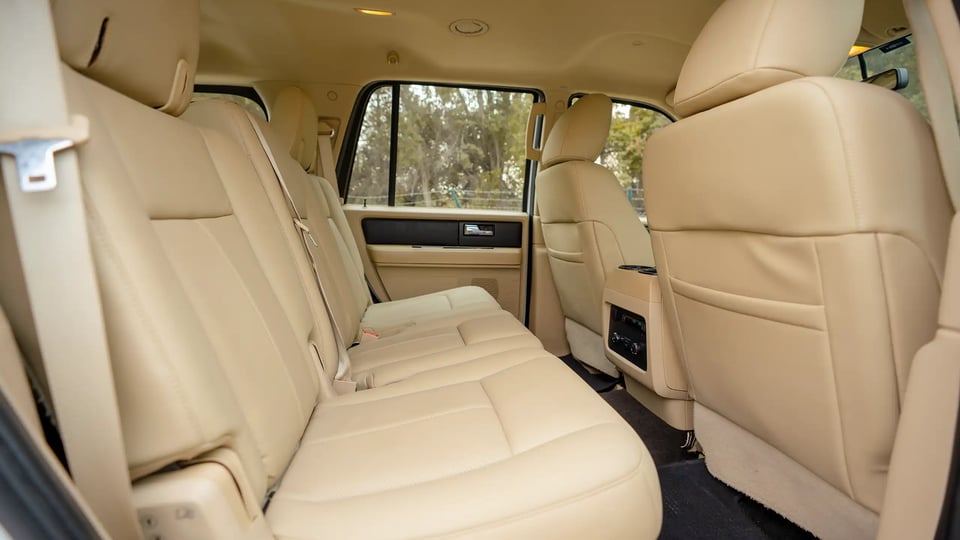 Used 2017 Ford Expedition XLT in White – Rear Passenger Side Cabin View for Sale at First Choice Cars Dubai Sharjah