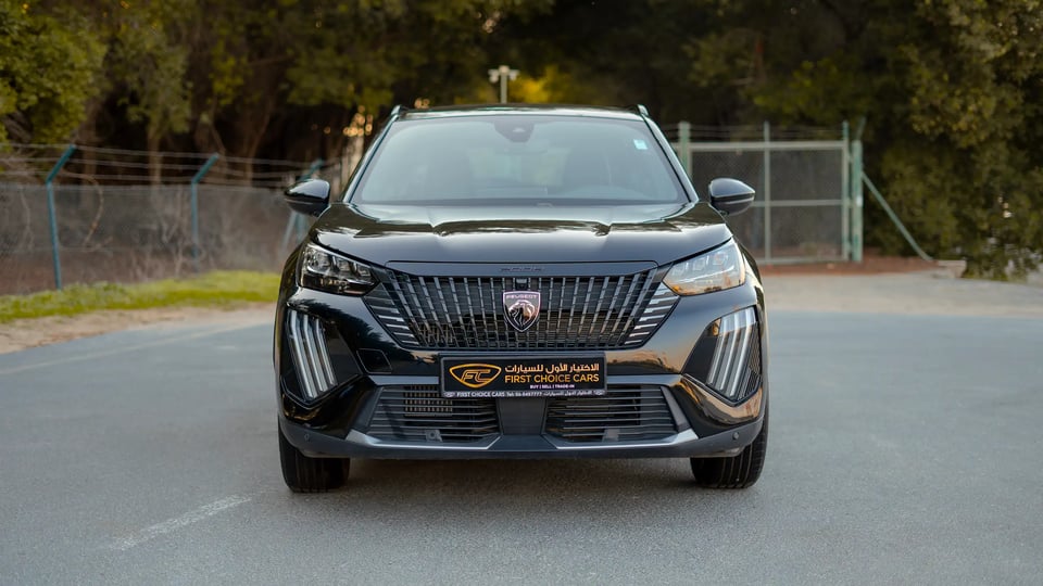 Used 2024 Peugeot 2008 GT in Black – Front View for Sale at First Choice Cars Dubai Sharjah