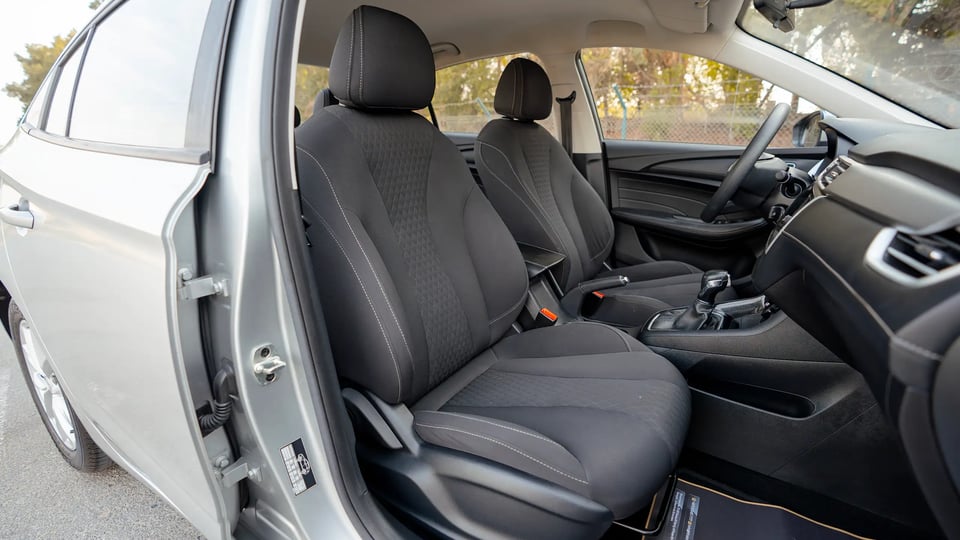 Used 2022 MG 5 Comfort in Silver – Front Passenger Side Cabin View for Sale at First Choice Cars Dubai Sharjah