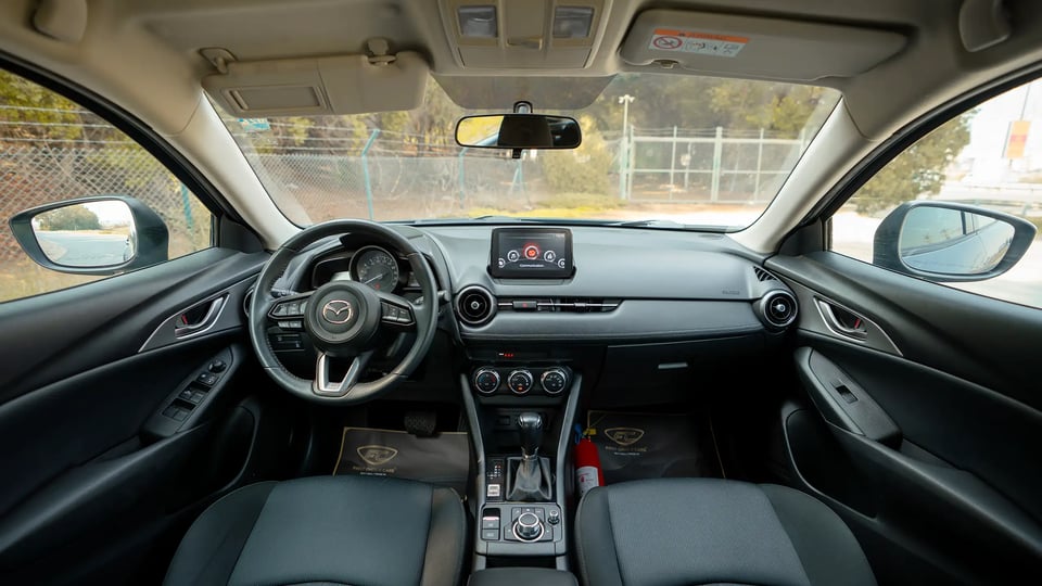 Used 2023 Mazda CX-3 GS in Blue – Front Cabin / Dashboard Full View for Sale at First Choice Cars Dubai Sharjah