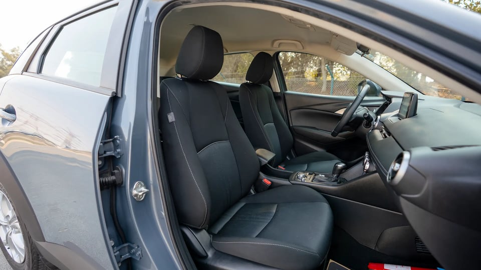 Used 2023 Mazda CX-3 GS in Blue – Front Passenger Side Cabin View for Sale at First Choice Cars Dubai Sharjah
