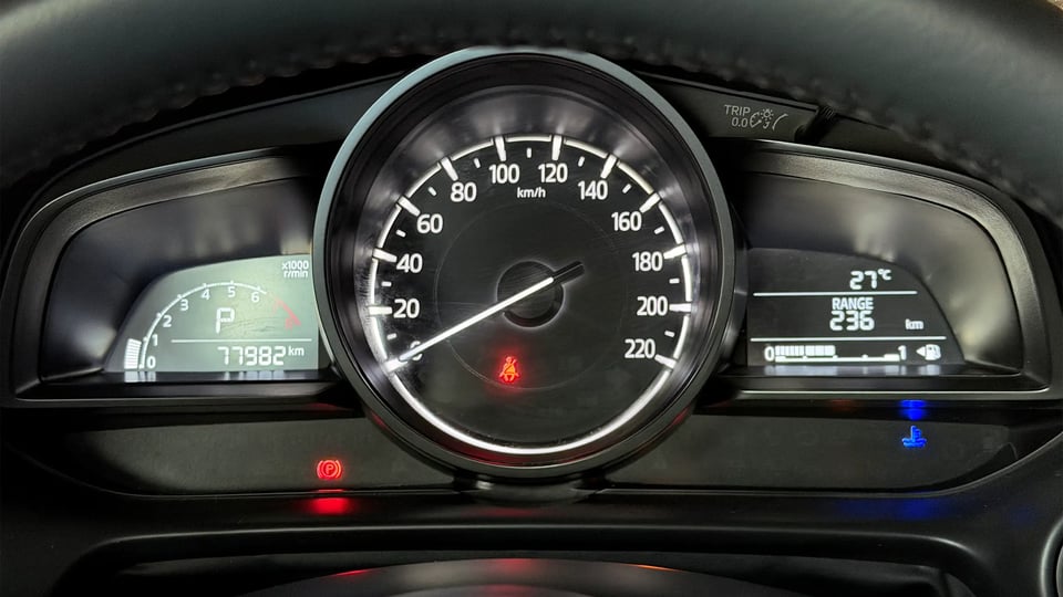 Used 2023 Mazda CX-3 GS in Blue – Odometer / Mileage Reading View for Sale at First Choice Cars Dubai Sharjah