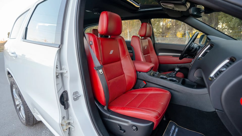Used 2020 Dodge Durango R/T in White – Front Passenger Side Cabin View for Sale at First Choice Cars Dubai Sharjah