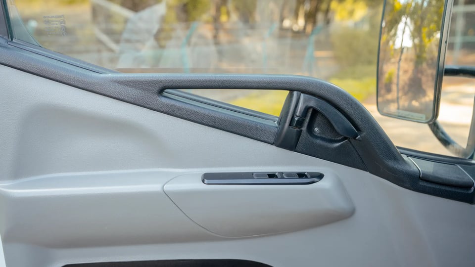 Used 2023 Mitsubishi Canter Cargo Body in White – Driver Door Panel Full View for Sale at First Choice Cars Dubai Sharjah