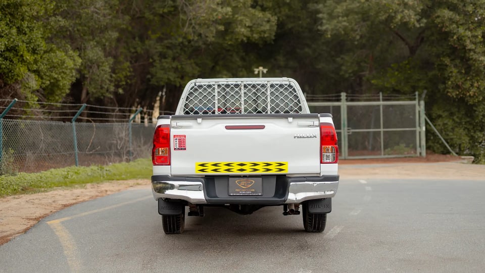 Used 2021 Toyota Hilux GLX Double Cabin in White – Back/Rear View for Sale at First Choice Cars Dubai Sharjah