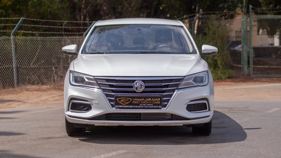 Used 2022 MG 5 Comfort in White – Front View for Sale at First Choice Cars Dubai Sharjah
