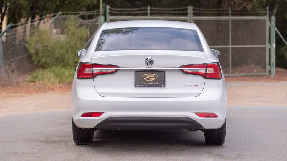 Used 2022 MG 5 Comfort in White – Back/Rear View for Sale at First Choice Cars Dubai Sharjah