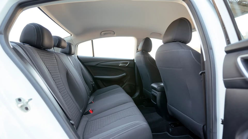 Used 2022 MG 5 Comfort in White – Rear Passenger Side Cabin View for Sale at First Choice Cars Dubai Sharjah