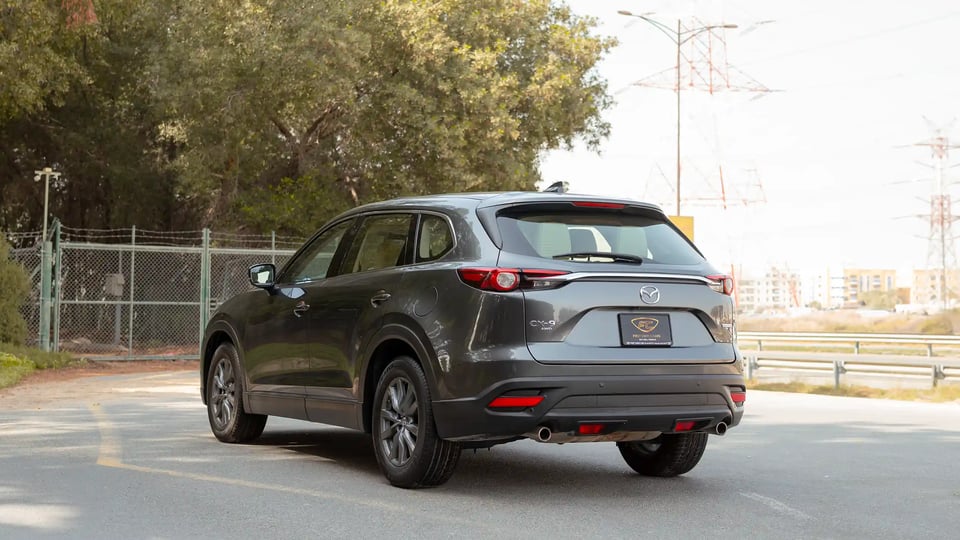 Used 2020 Mazda CX-9 GT in Grey – Left Back Diagonal (45°) View for Sale at First Choice Cars Dubai Sharjah
