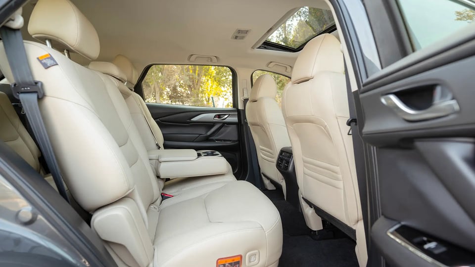Used 2020 Mazda CX-9 GT in Grey – Rear Passenger Side Cabin View for Sale at First Choice Cars Dubai Sharjah