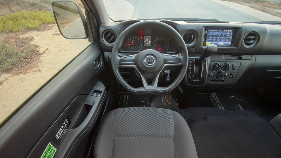 Used 2024 Nissan Urvan High Roof in White – Steering Wheel & Instrument Cluster for Sale at First Choice Cars Dubai Sharjah