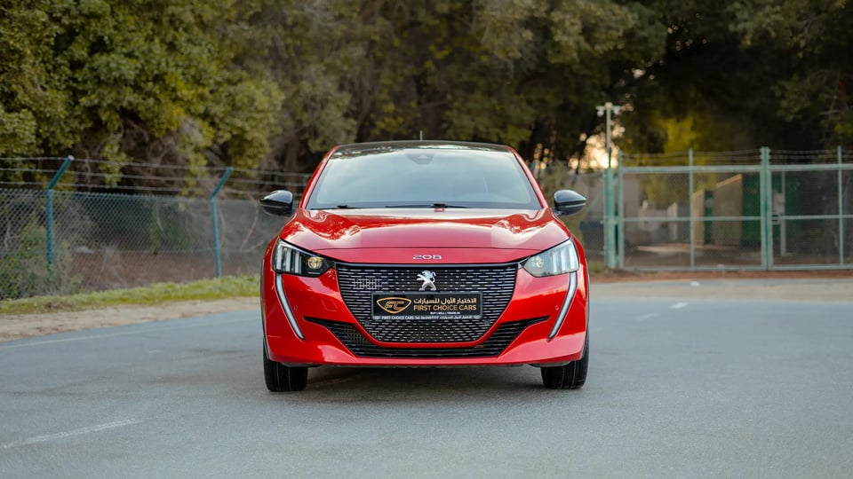 Used 2023 Peugeot 208 GT in Red – Front View for Sale at First Choice Cars Dubai Sharjah